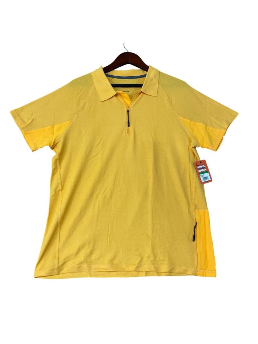 NWT Bass Outdoor Men's L Hiker Polo Orange Short Sleeve Shirt